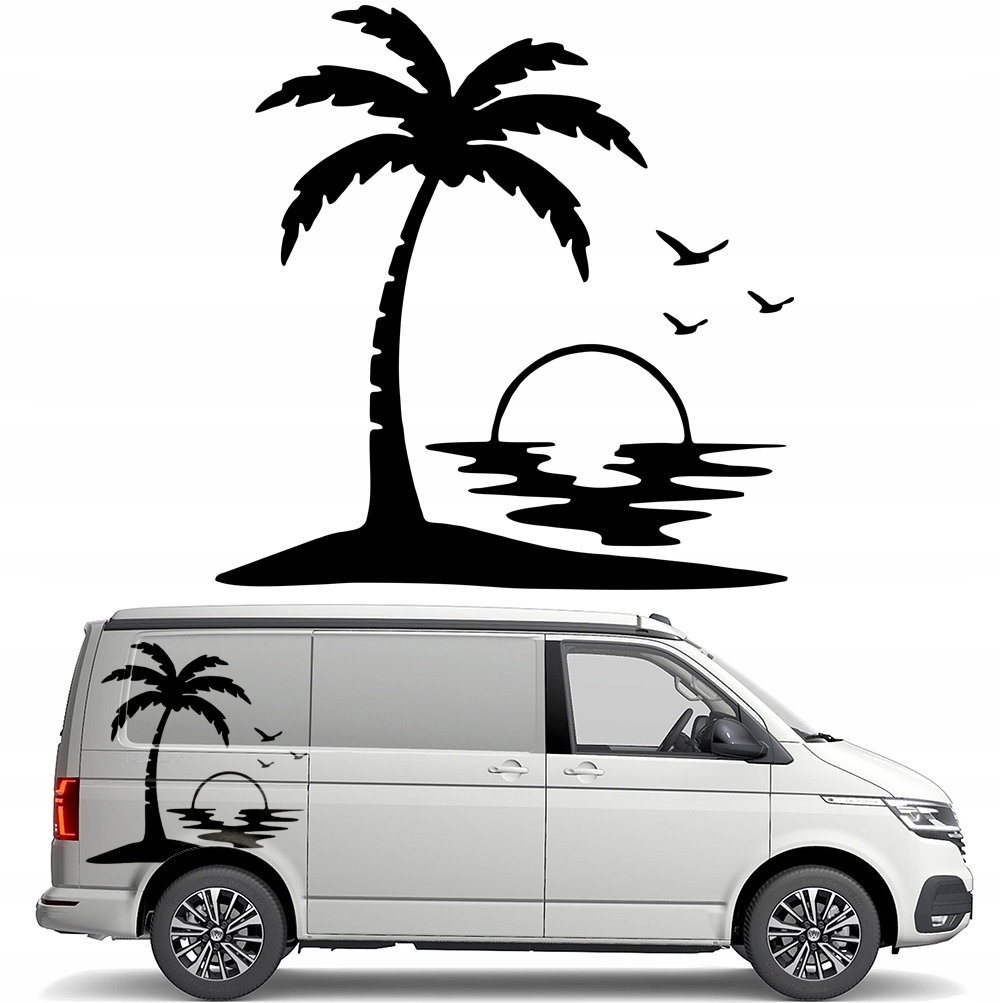 Nálepka Grafika na karavan Kempingový přívěs Palma Palmy Slunce 93x93