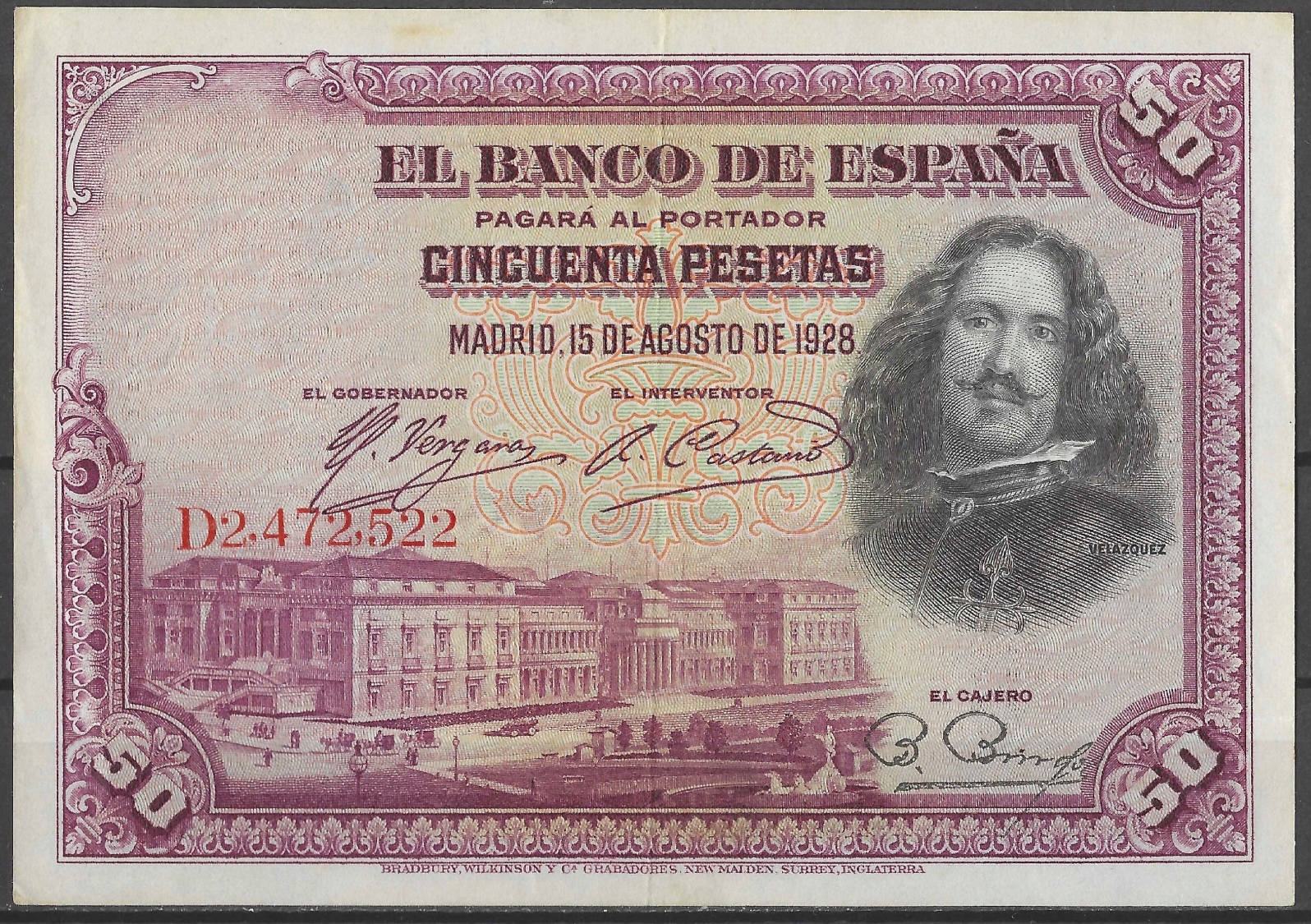 Hiszpania - 50 pesetas 1928 (VF-XF)