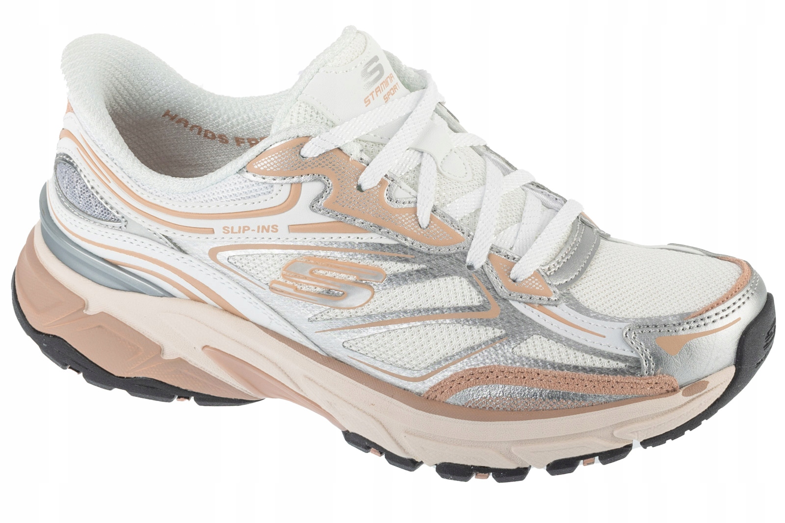 Skechers Slip-ins: Stamina Sport [38,5] Dámské tenisky Tkanina Bia
