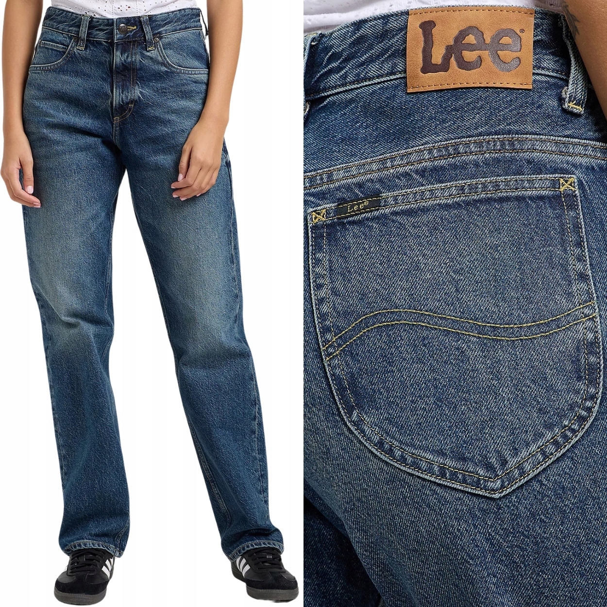 Lee Rider Loose Dark Retreat vysoké volné dámské džínové kalhoty W31 L33