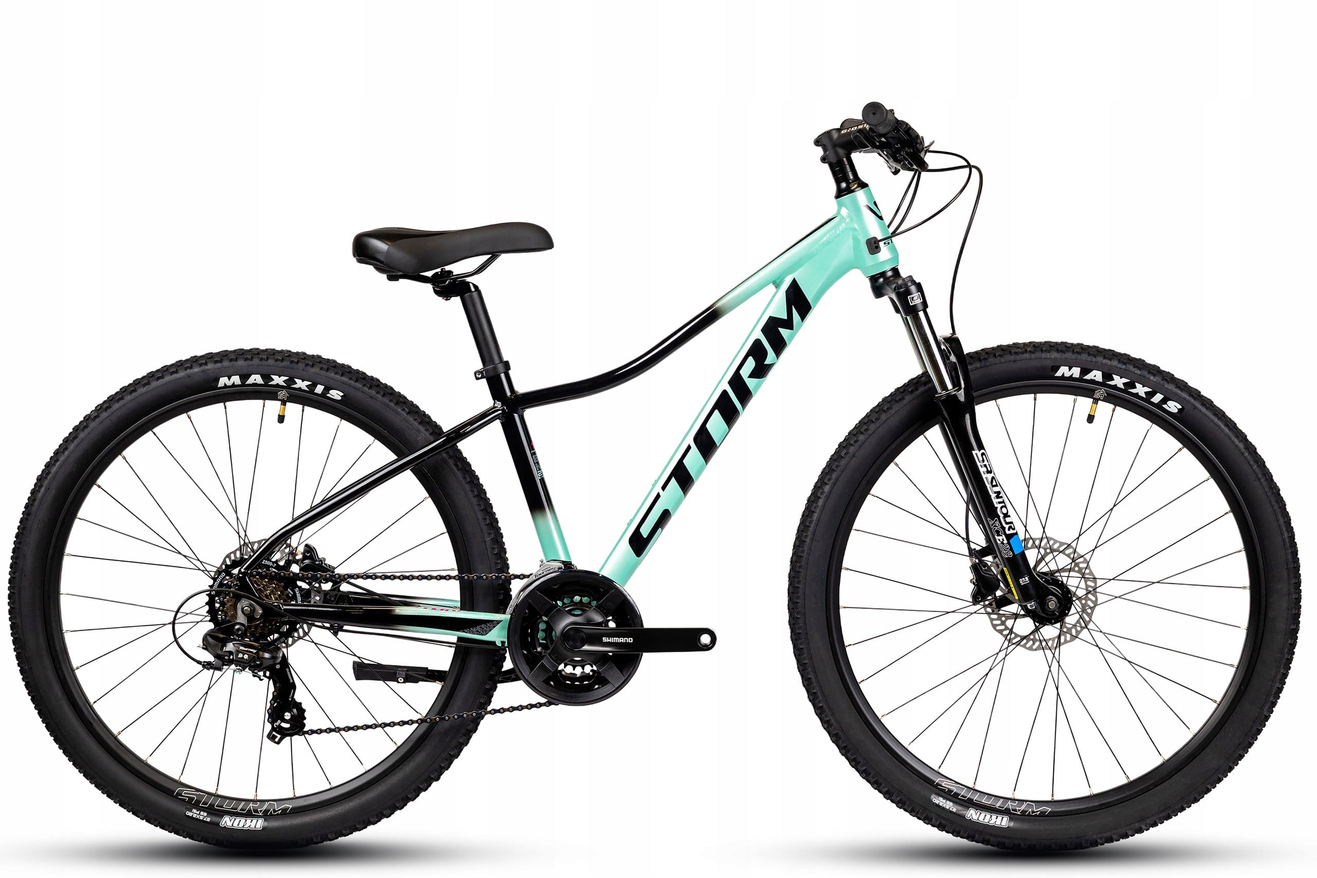 Rower 27,5 Storm Mtb Shark 2.0 D TX300 3X7 2HD 13 Turkusowo-czarny