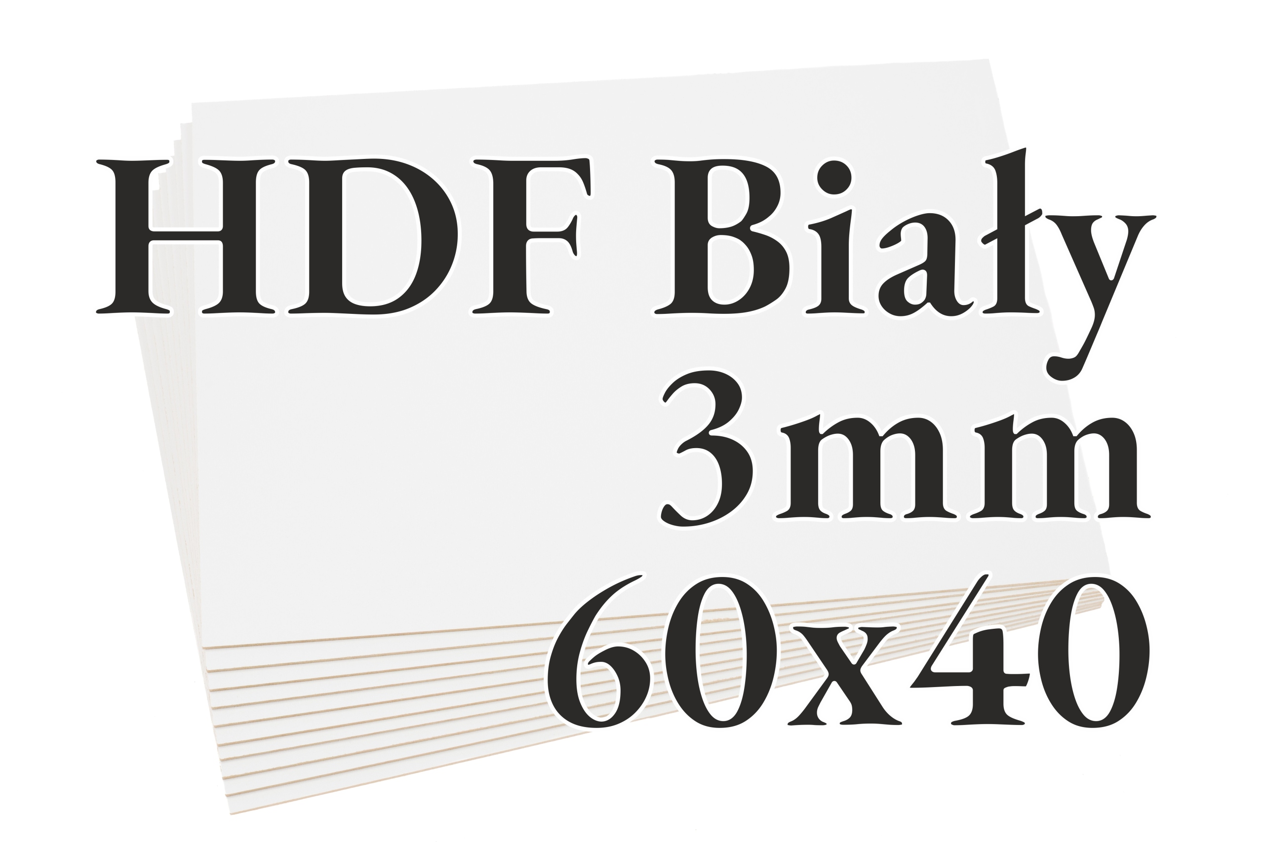 10x Hdf Bílá 3mm 60x40 cm pro řezání laserem