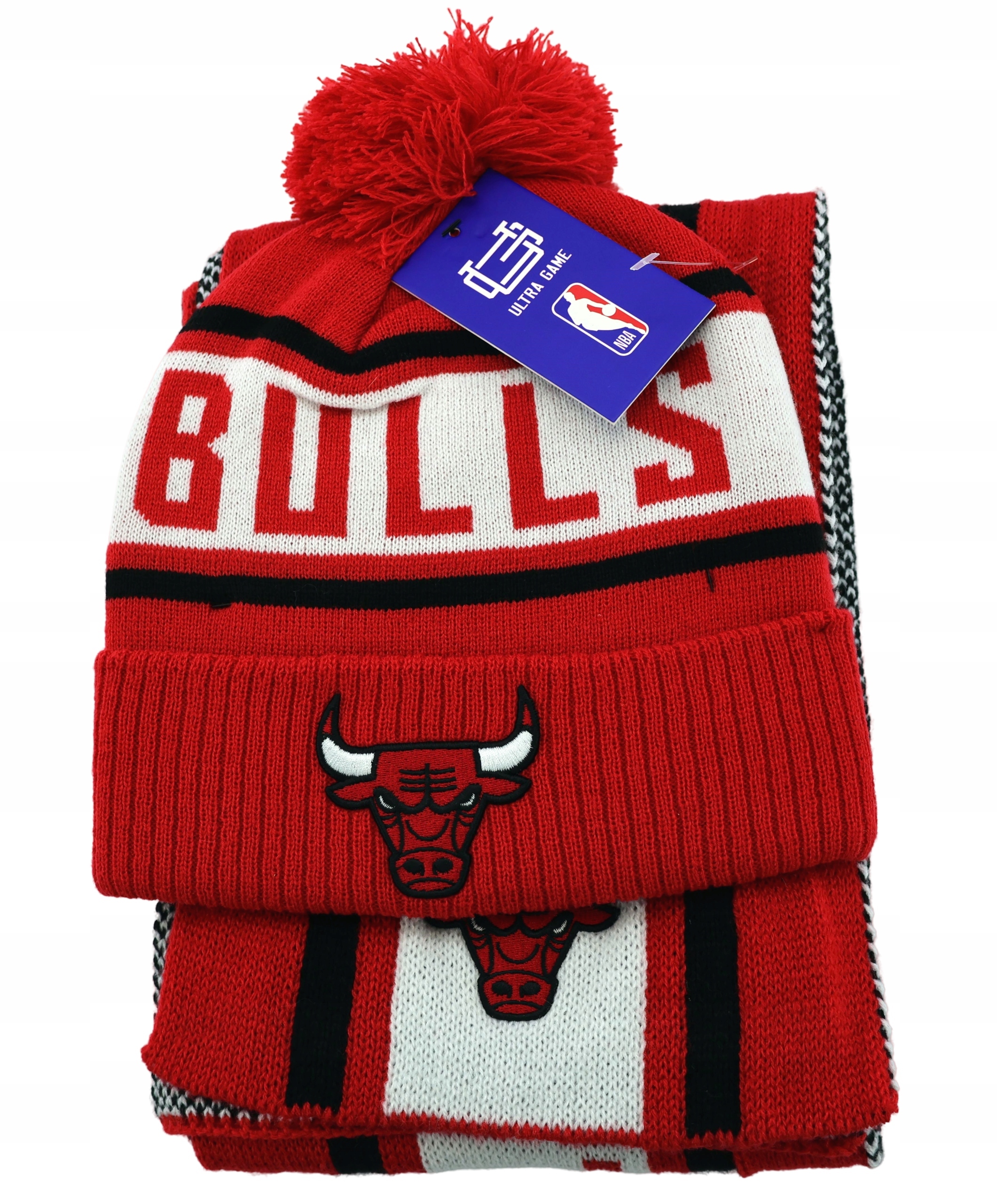 Pánská mládežnická sada Čepice Zimní šála Šála Výšivka Nba Chicago Bulls