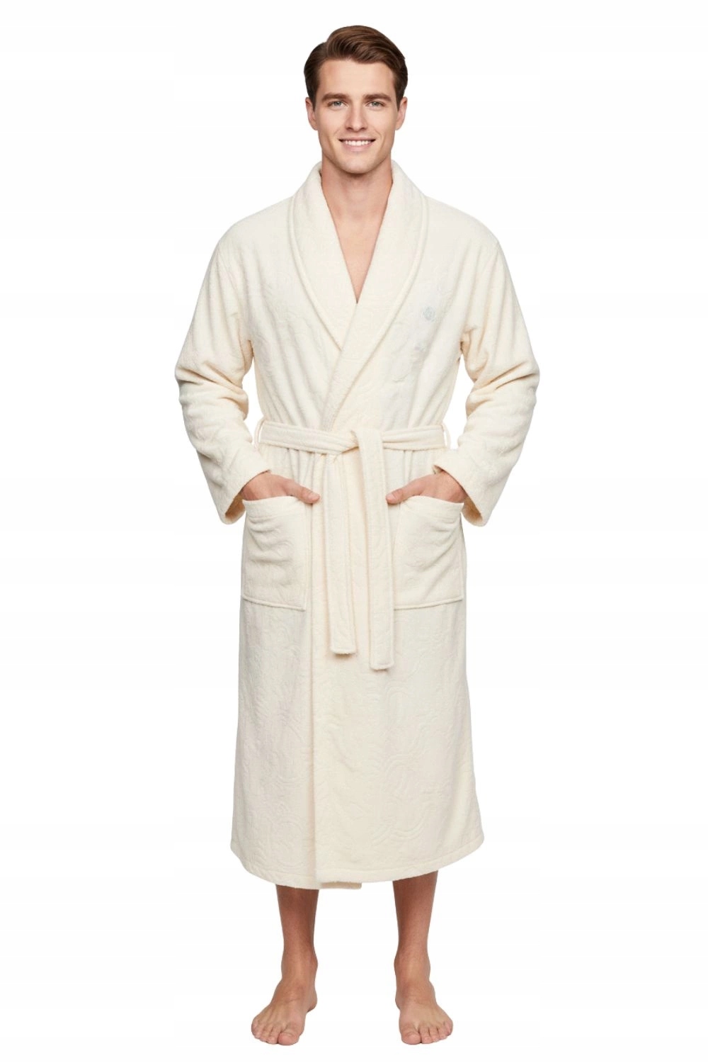 Župan Roberto Cavalli unisex krémový bavlněný volný S/m