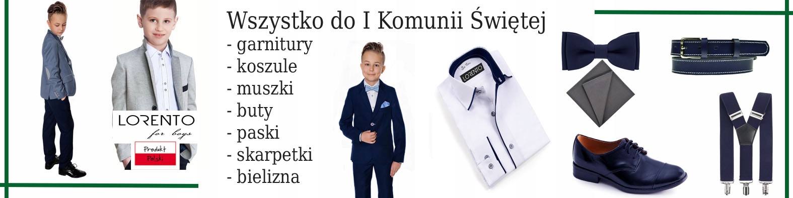 MUSZKA i POSZETKA dziecięca chłopięca do Komunii M37 PL 5-12 lat Marka Lorento