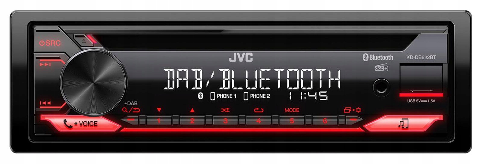 Radio samochodowe CD Bluetooth Aux Usb Dab Zielona Góra Jvc KD-DB622BT