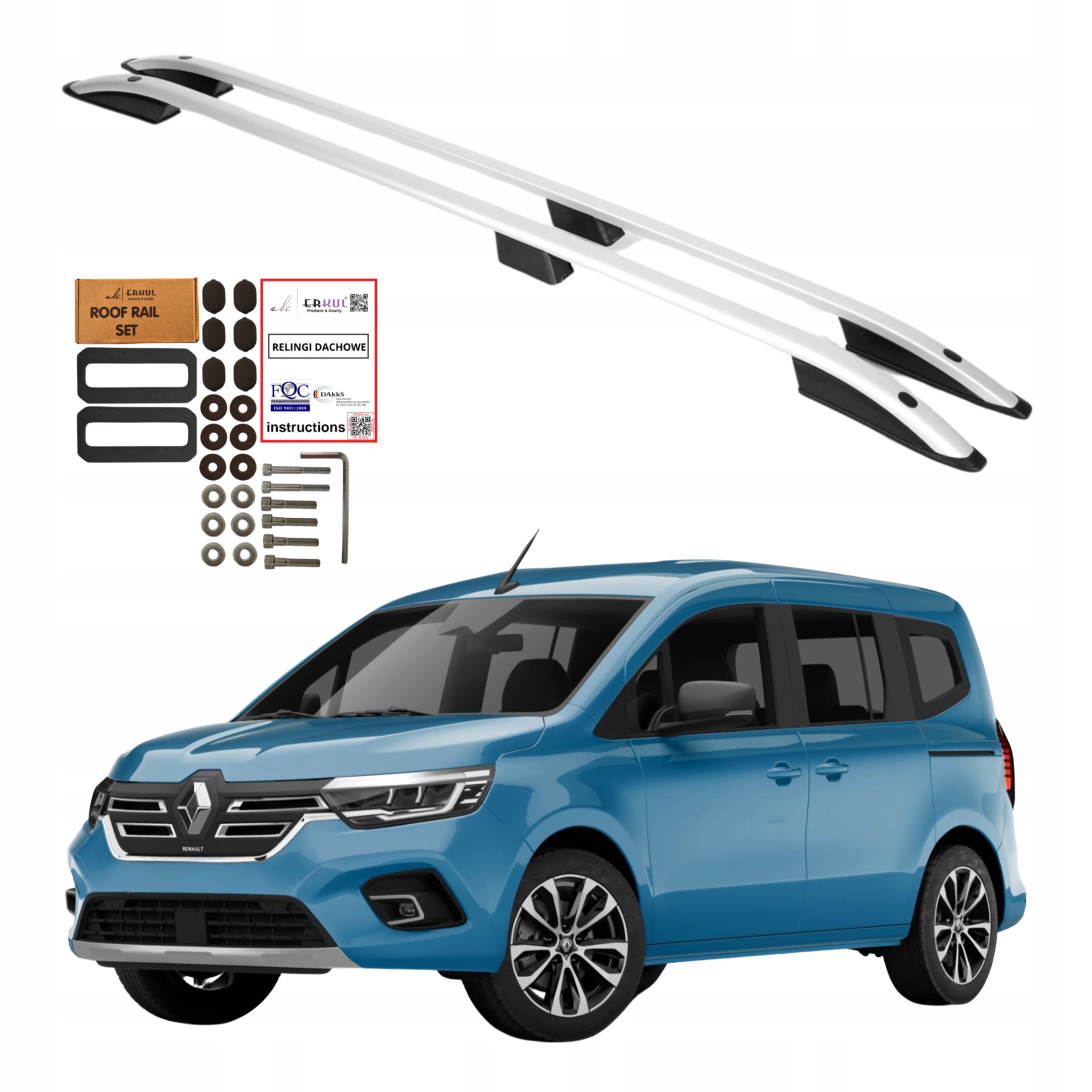 Střešní nosiče Renault Kangoo MK3 L1 Krátký 2022- Odolné hliníkové