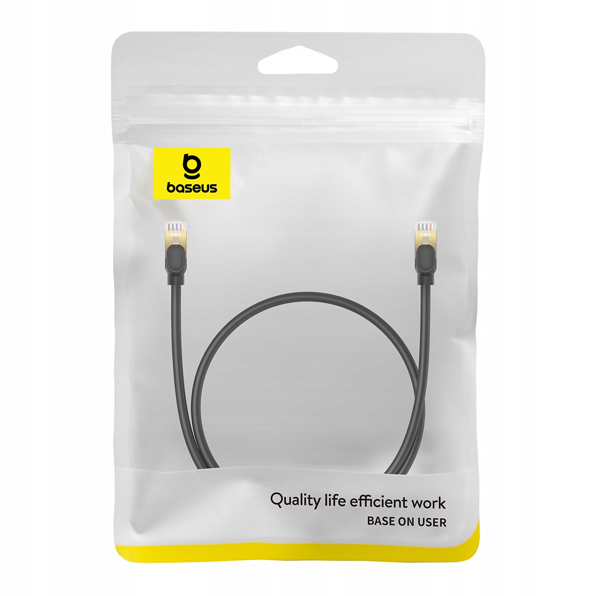 BASEUS KABEL SIECIOWY RJ45 LAN PRZEWÓD INTERNETOWY ETHERNET CAT8 40Gb/s 1m Kolor czarny