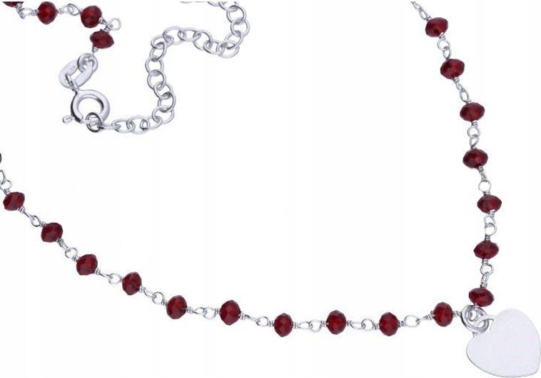 Stříbrný náhrdelník 925 srdíčko a křišťály 3,79 g s přívěskem, módní vzor