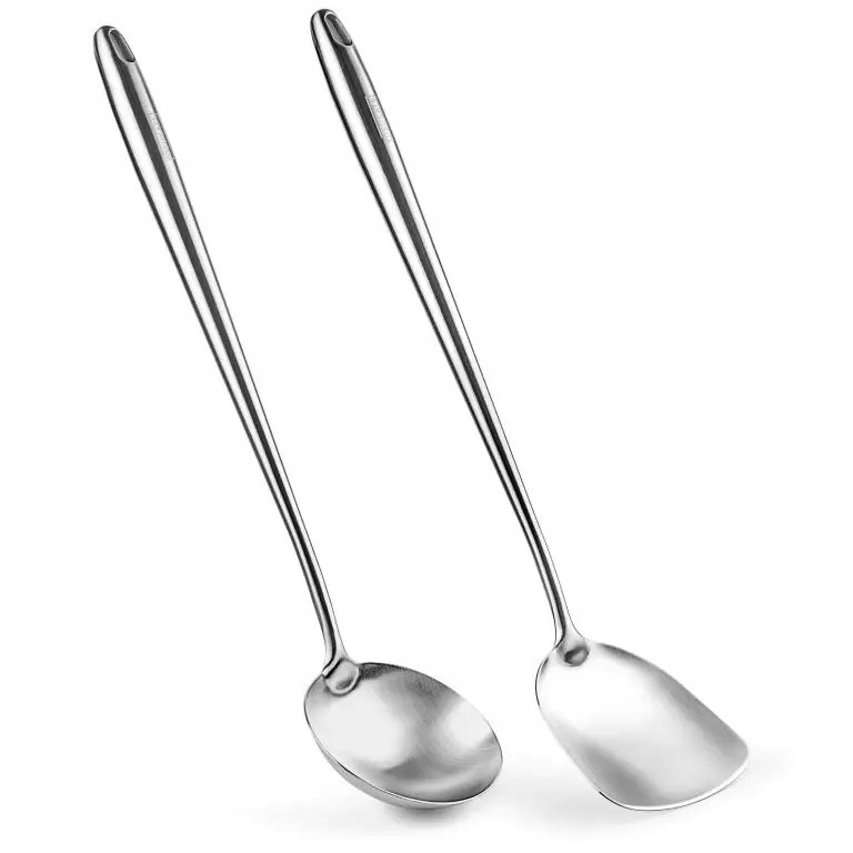 Sada na wok Yosukata špachtle naběračka nerezová ocel 43 cm 2 ks