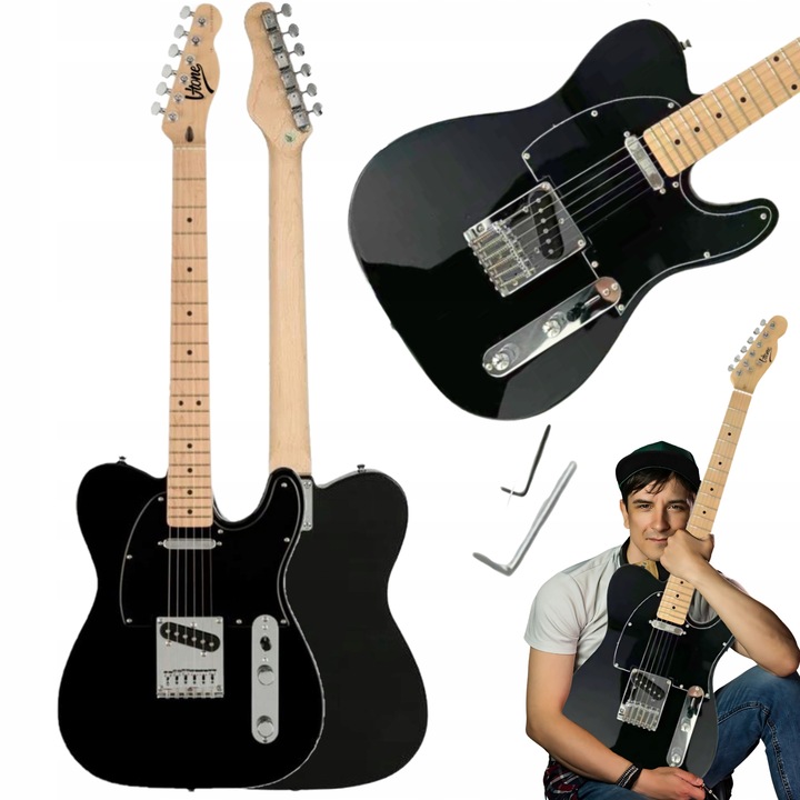 Elektrická Kytara Telecaster 4/4 Ss 39" Plnohodnotná Klíče 3 Barvy