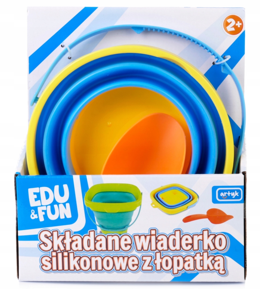 WIADERKO DO PIASKU SILIKONOWE SKŁADANE + ŁOPATKA Bohater brak