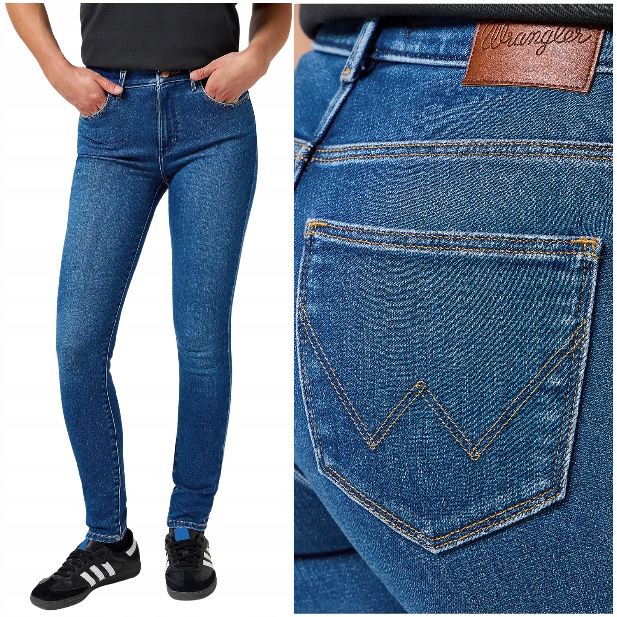 Wrangler High Skinny Azure vysoké dámské džínové kalhoty úzké nohavice W29 L34