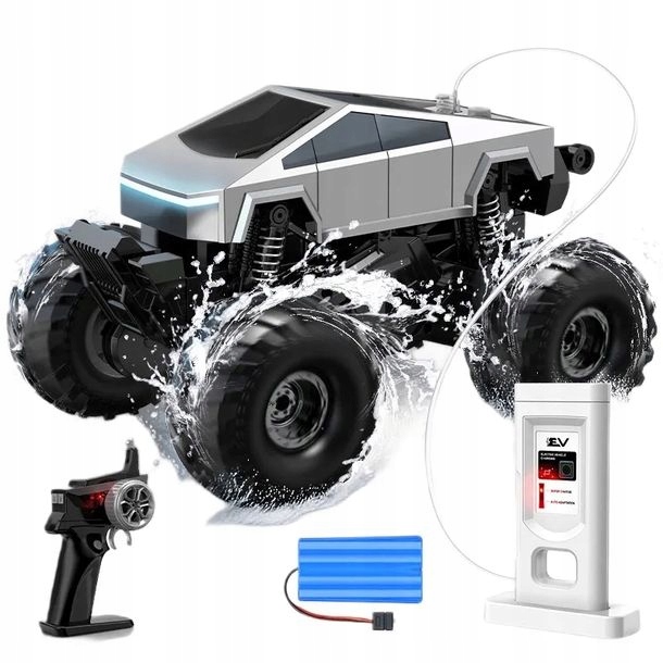 METALOWY MODEL TESLA CYBERTRUCK PICKUP DŹWIĘK ŚWIATŁA LED PILOT RC