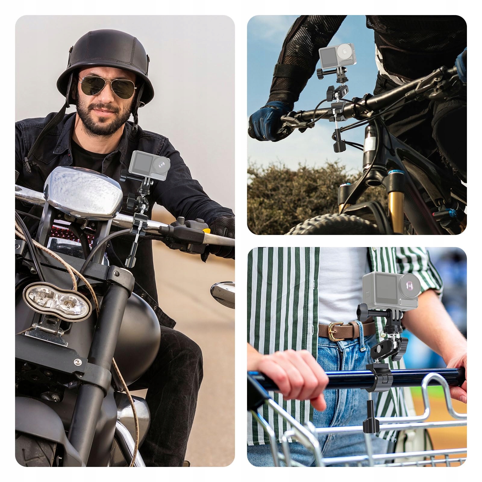 Uchwyt Do Kamer Sportowych Na Kierownicę 360° GoPro Insta360 DJI NEEWER — miniatura 6
