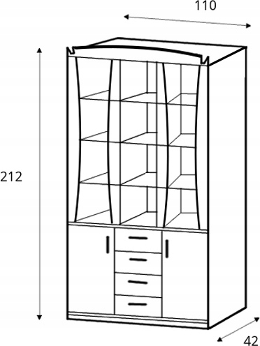 MEGA ME2 WITRYNA DĄB SONOMA +GRATIS Typ stojąca
