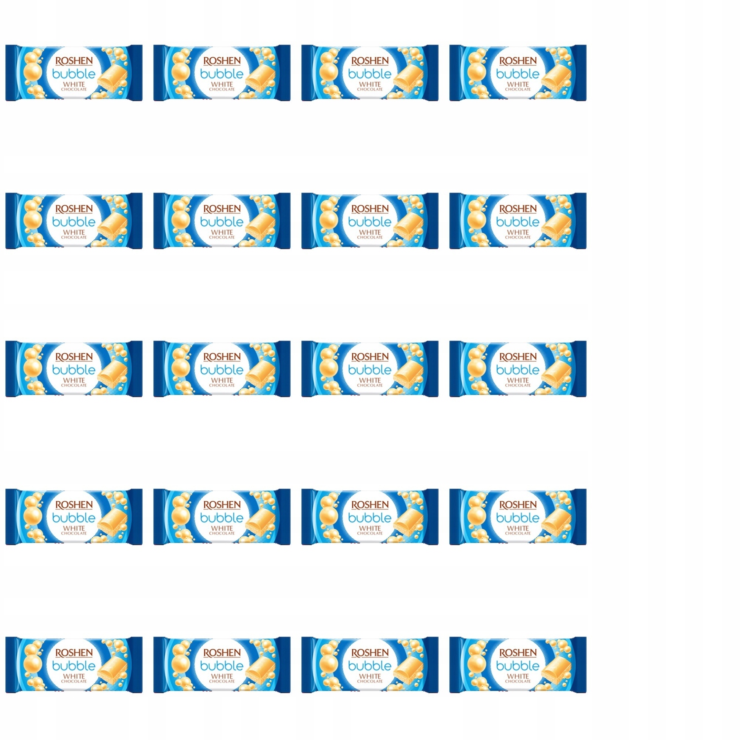 Levně 20 x 80 g Roshen čokoláda bublinková bílá Karton