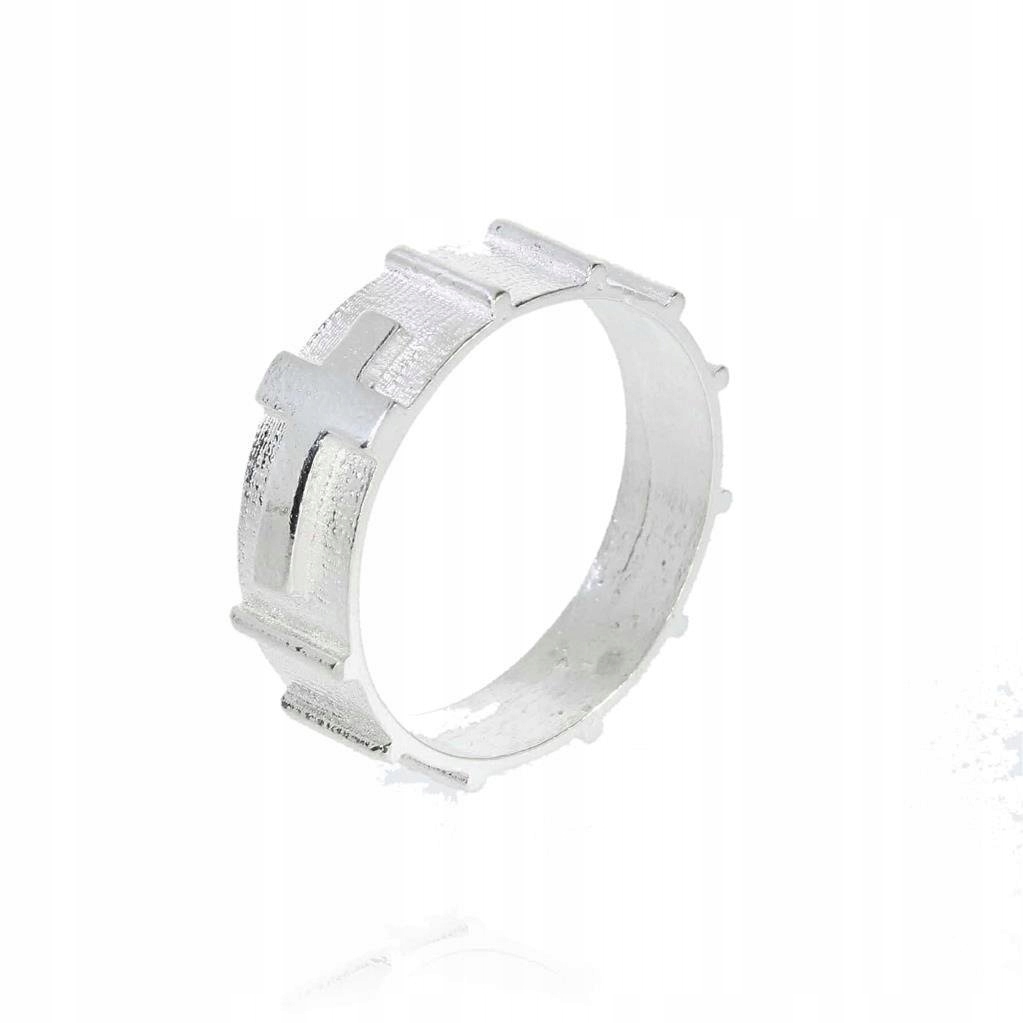 Różaniec dziesiątek obrączka na palec srebrny r.36 Rozmiar/Średnica wew. (mm) 36/24,33