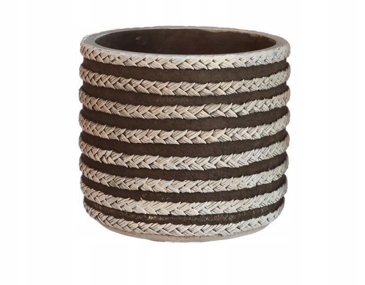 

Osłonka Doniczka 14CM Styl Boho Szara