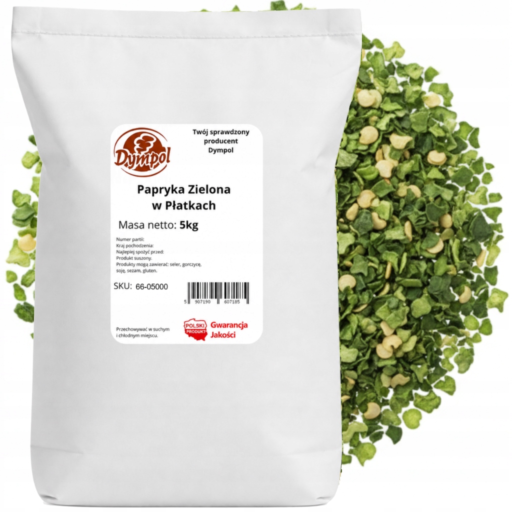 Zelená Paprika v sušených vločkách Velmi aromatická kvalita Premium 5 kg