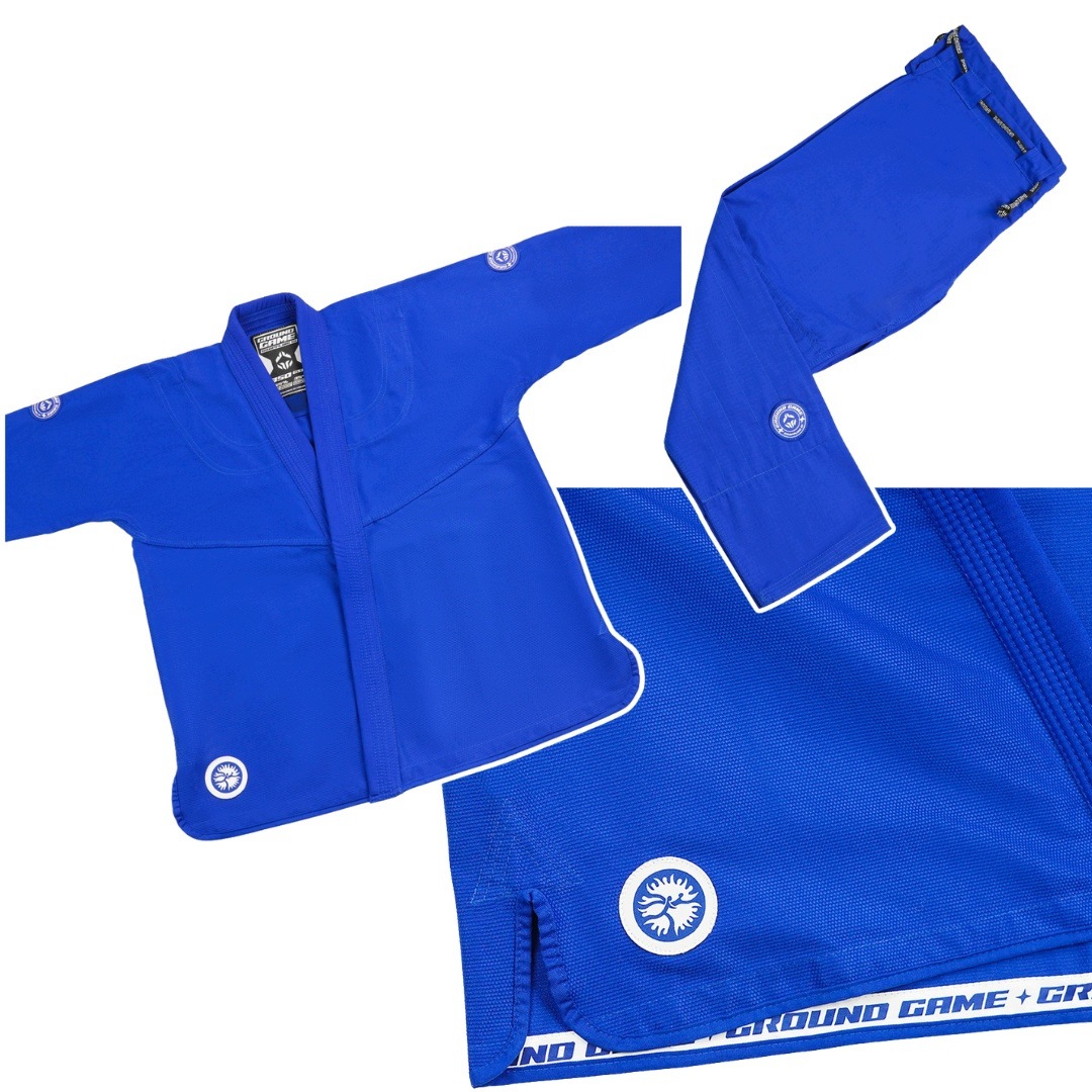 Kimono Gi do Bjj Grappling męskie Ground Game Niebieski r. A2