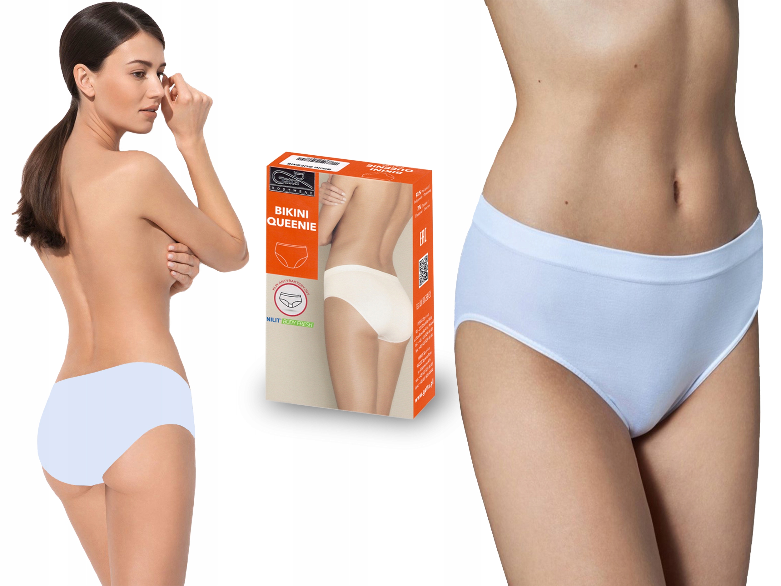 

Figi Gatta Bikini Queenie bezszwowe, białe, XXL
