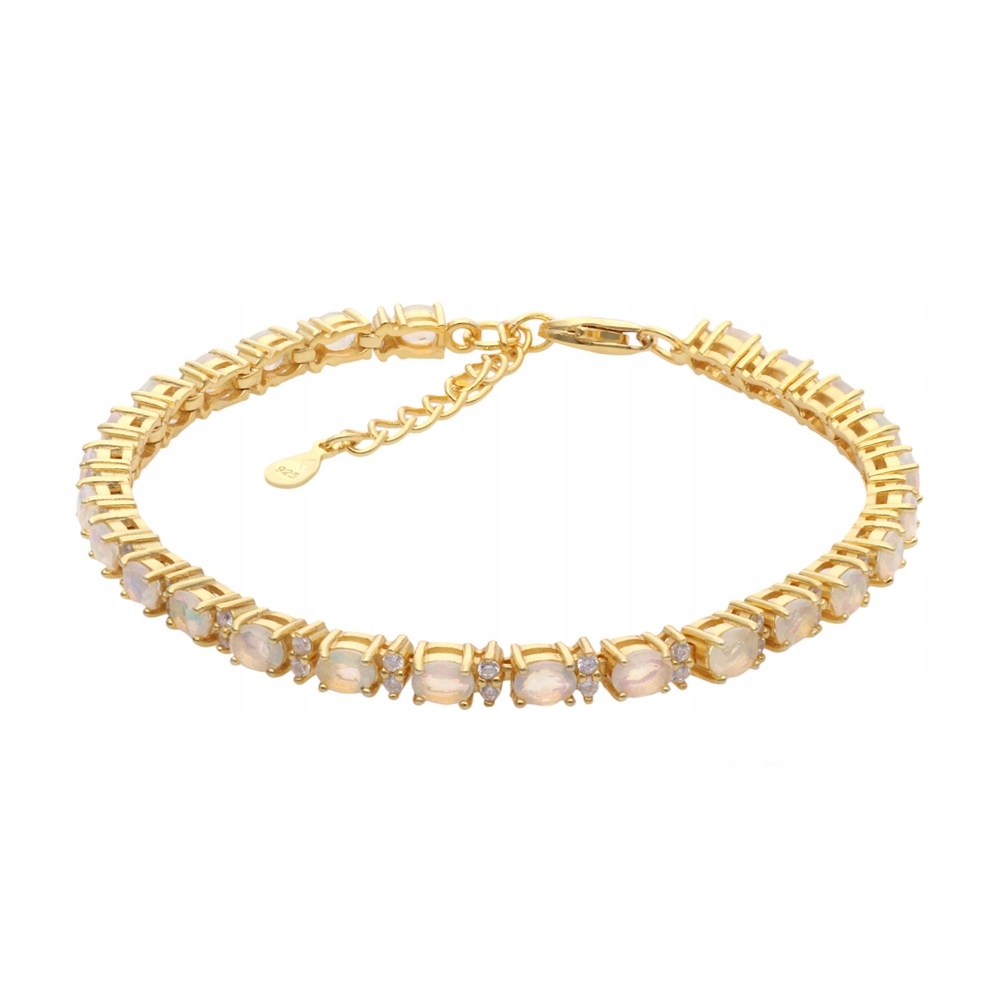 Stříbrný pozlacený náramek Ag 925 Opal NA1581-B-OP-YP