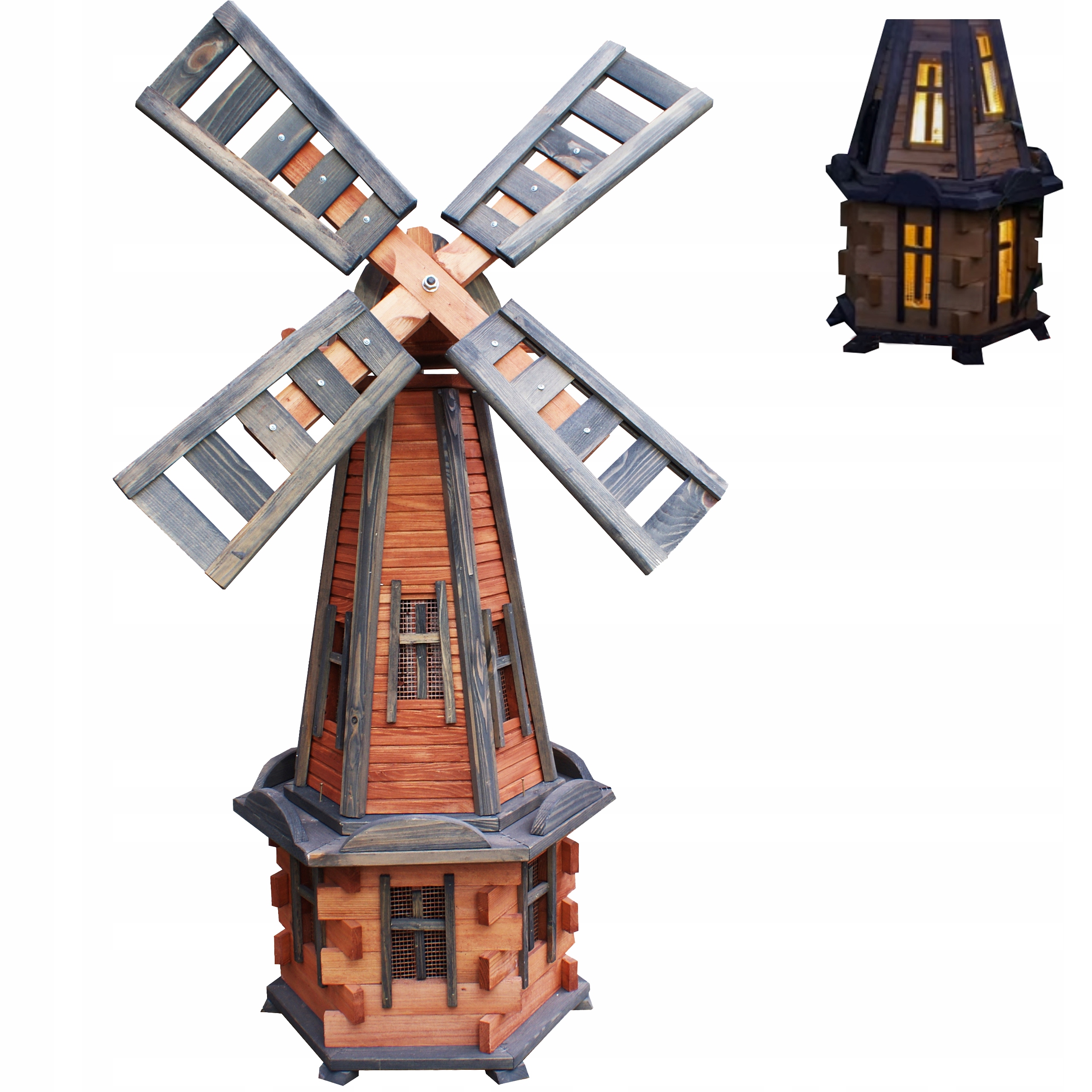 

Wiatrak ogrodowy z ośwetleniem solarnym Led 135cm