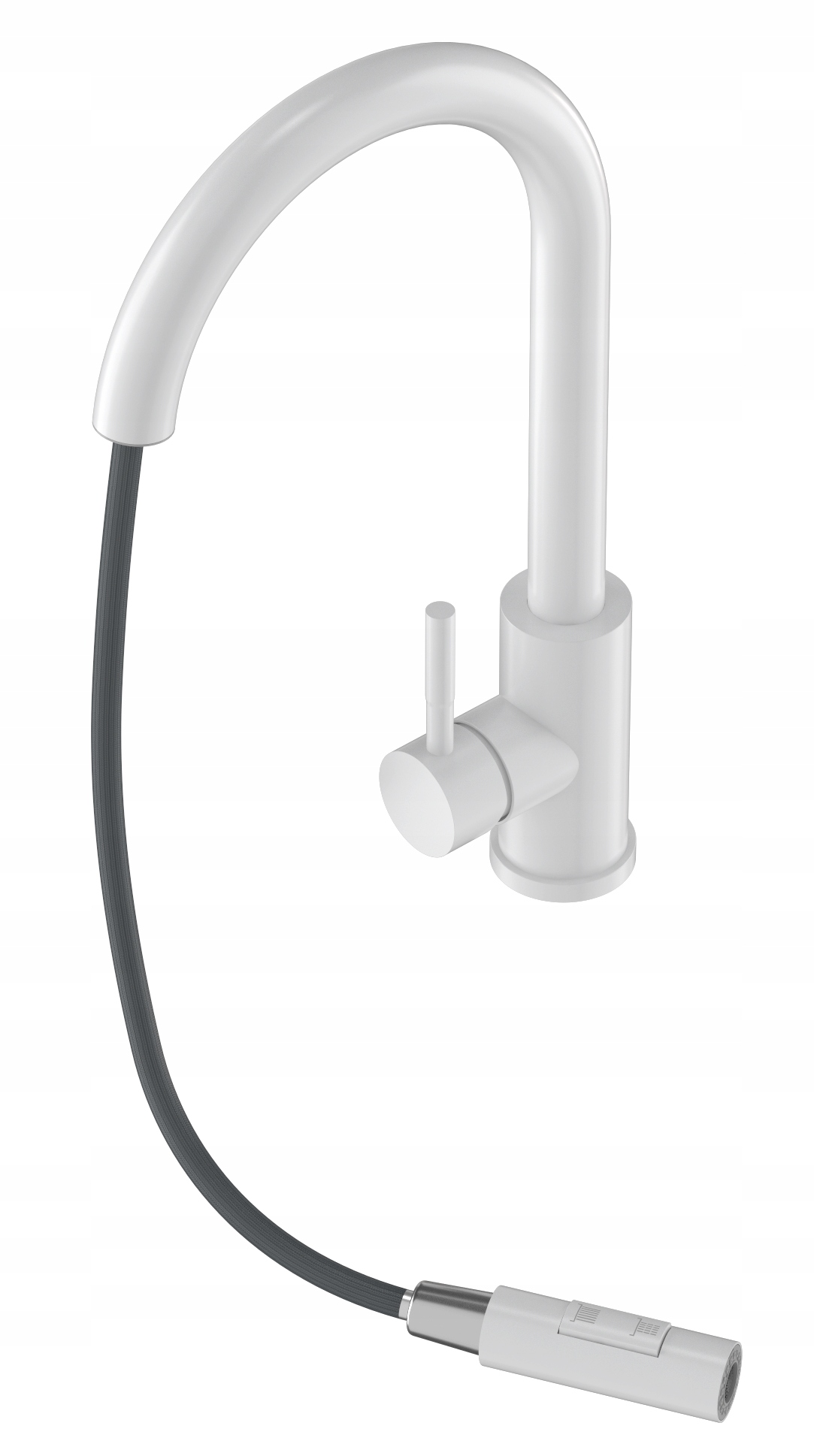 Kuchynský Kohútik, Biely, Výsuvný Výtok, Batéria Do Drezu, Loseto