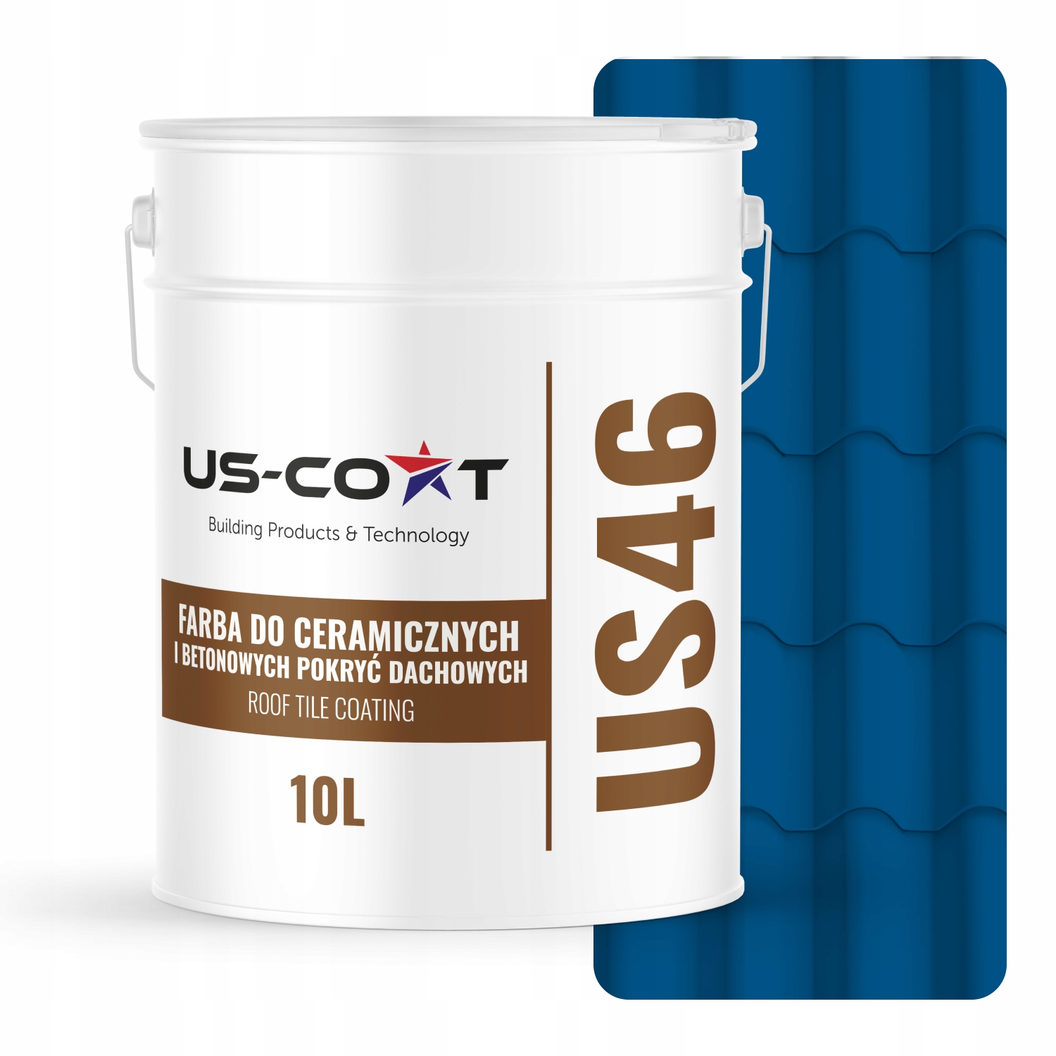 Povrchová Farba Na Strechu Keramická 10 L Trvanlivá Modrá RAL5005 Saténová