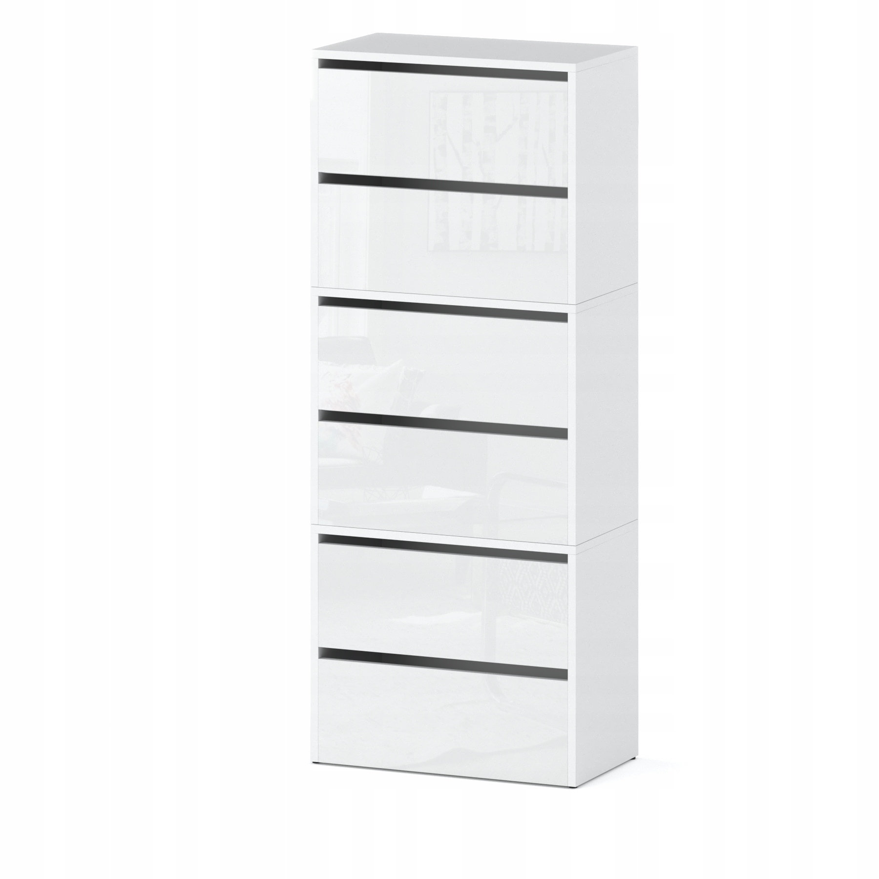 WYSOKA SZAFKA NA BUTY STOLIK 60CM BIAŁA POŁYSK