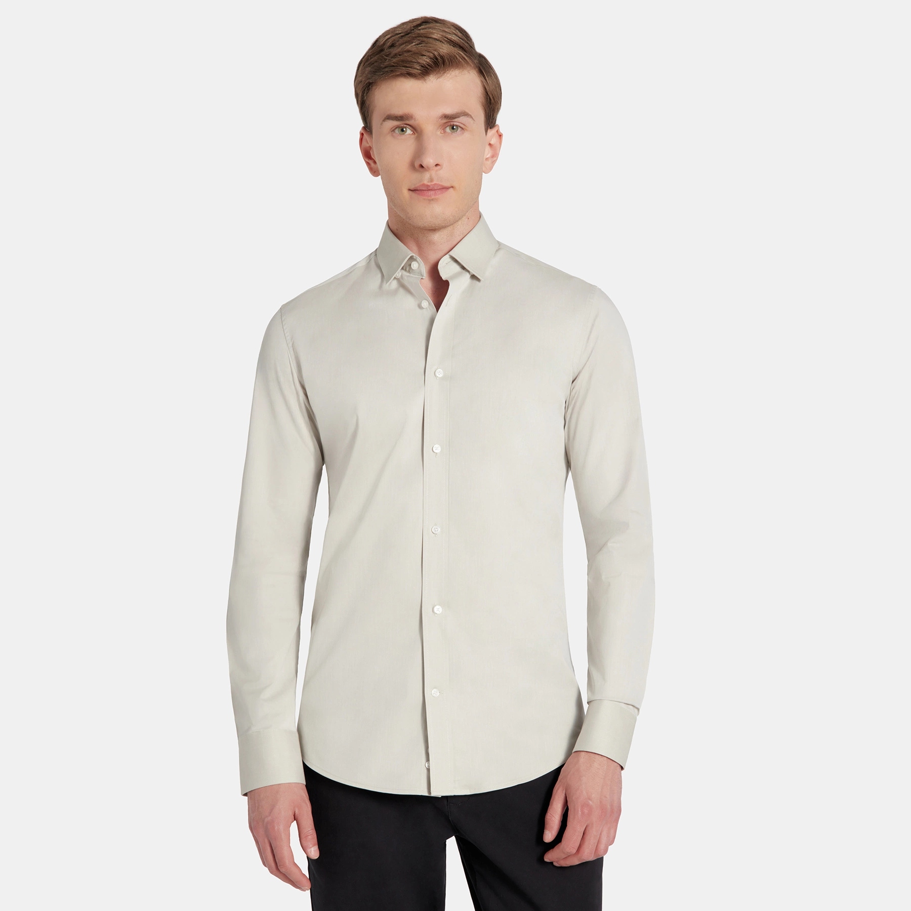 Pánská košile v olivové barvě Slim Fit Pako Lorente vel XL