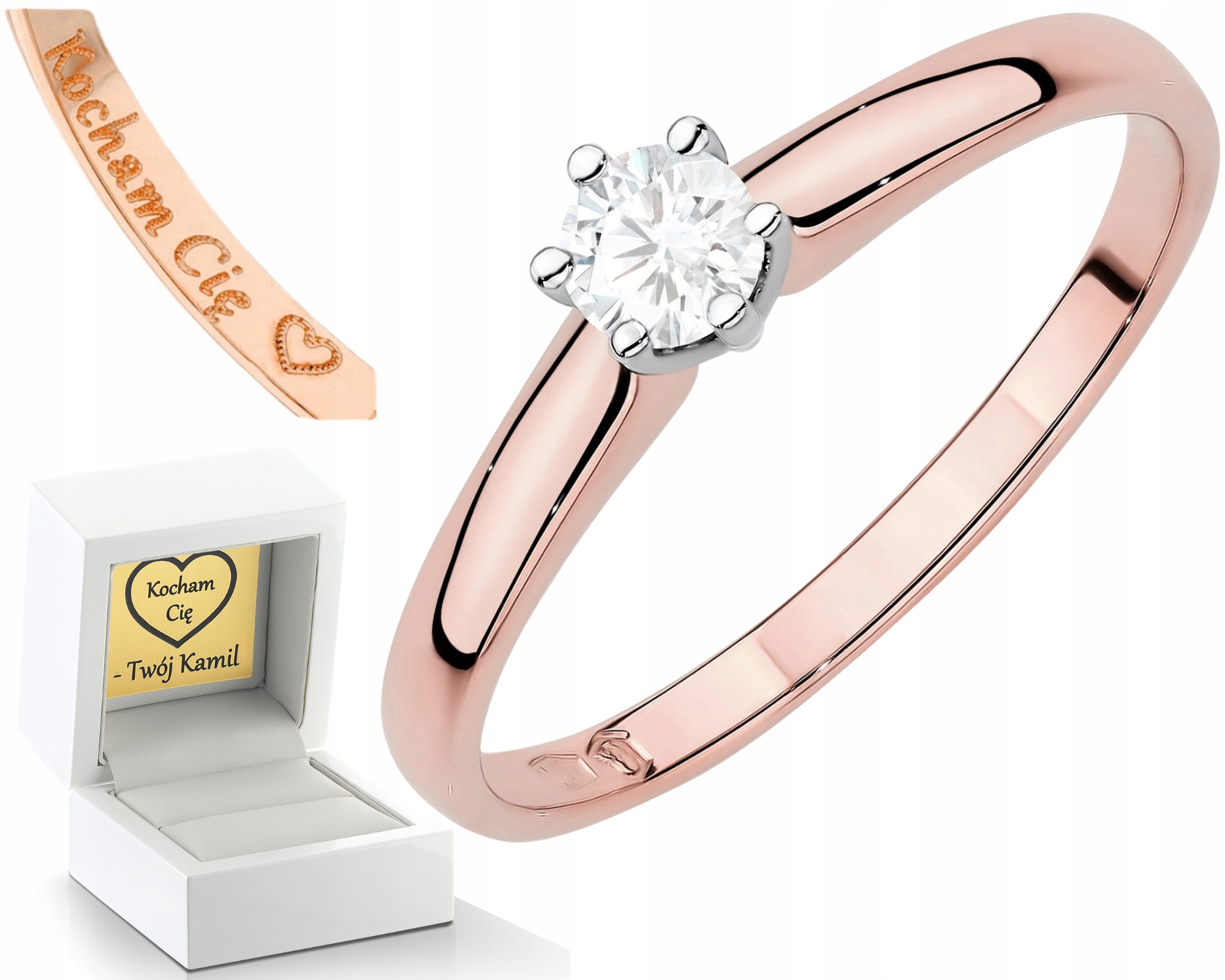 Růžové Zlato Prstýnek Laboratorní Briliant Fenoménní| Moderní