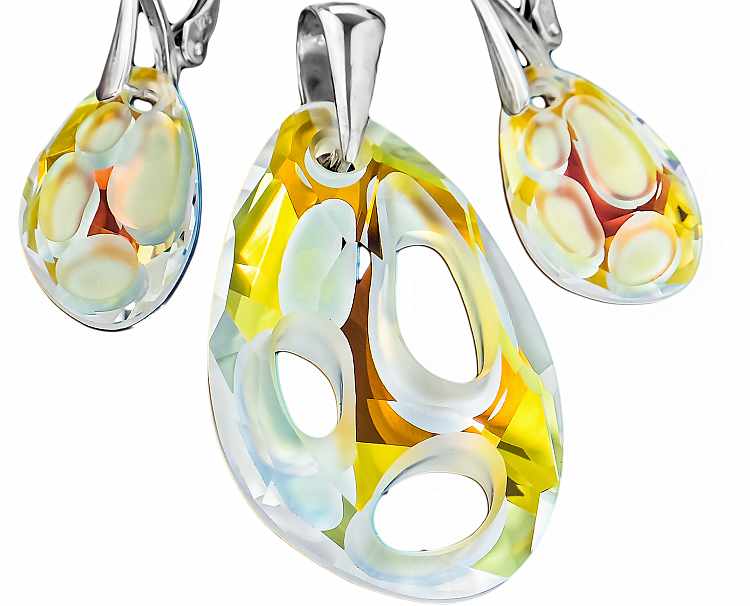 Krystaly Náušnice Přívěsek Aurora Stříbro Arande