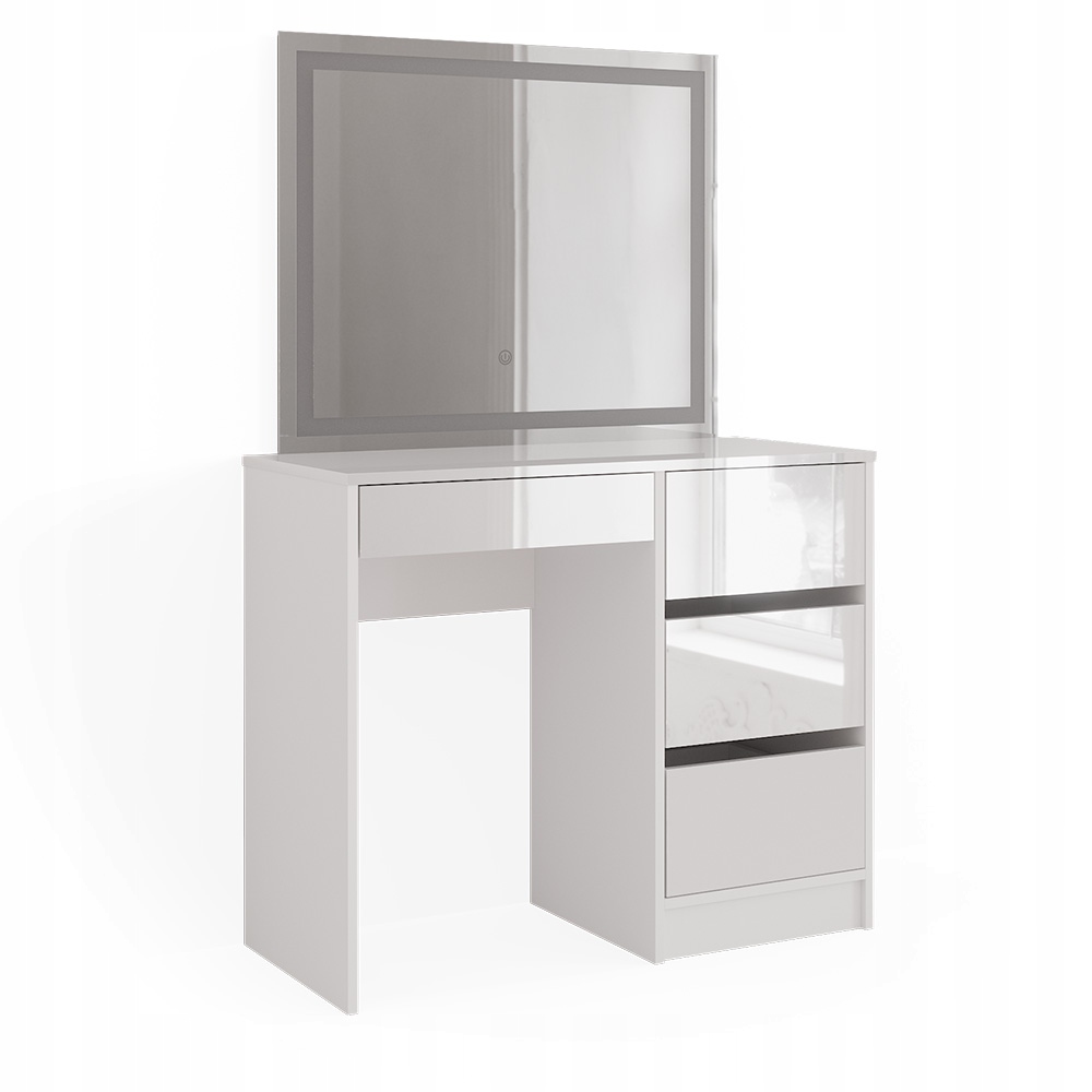 STÓŁ TOALETOWY Sherry Biały 90 cm z lusterkiem LED