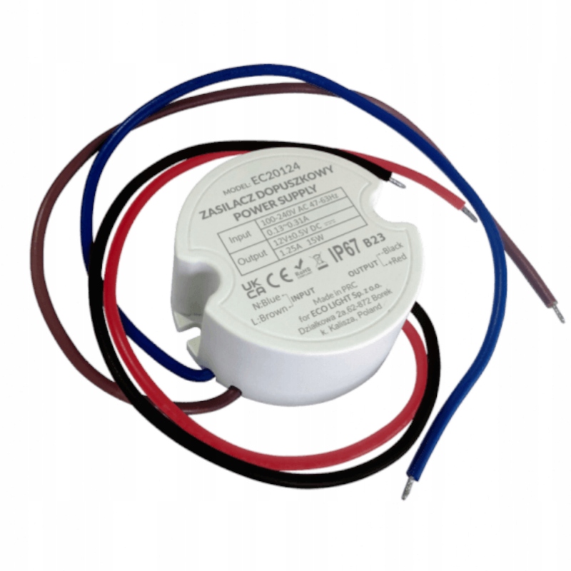 Zasilacz do puszki Ecolight 0,83A 10W IP67 12V DC