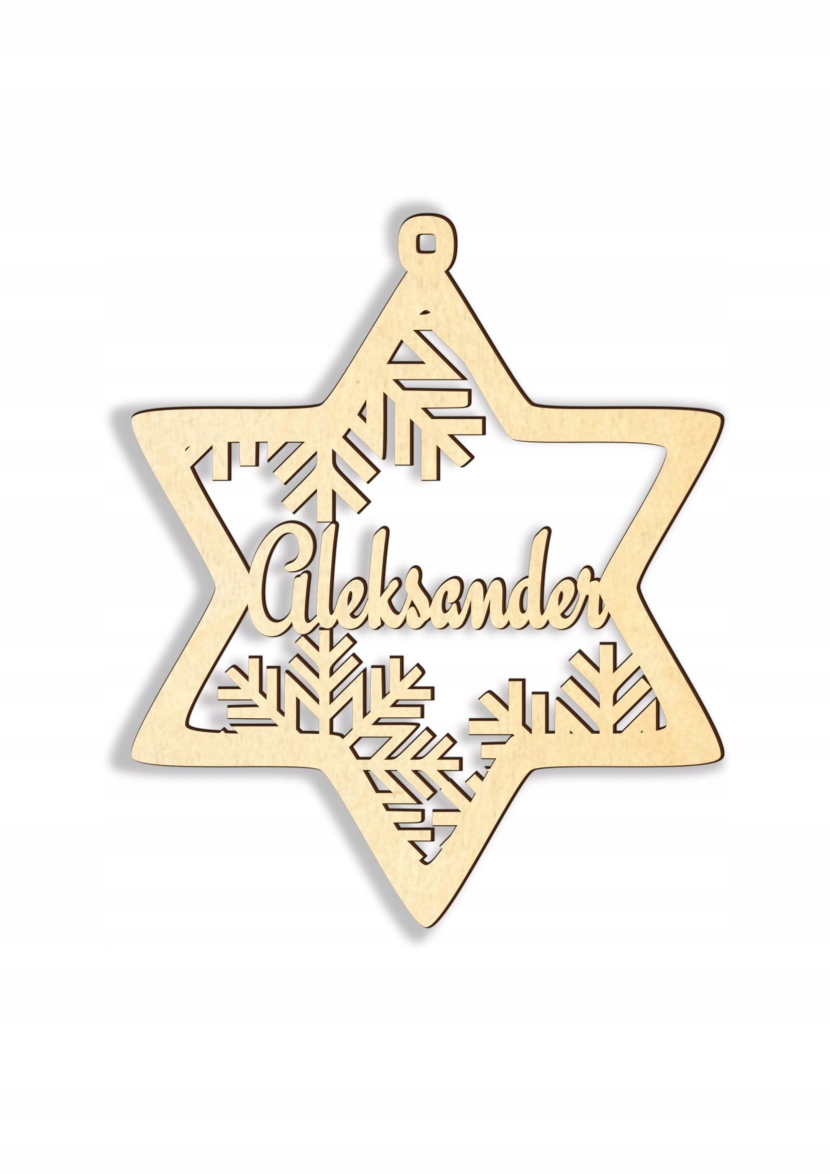 

Drewniana Bombka z imieniem na choinkę Gwiazdka