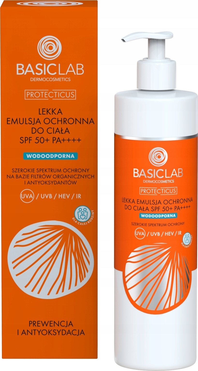 Basiclab Lekka emulsja ochronna do ciała Spf 50+ 300 ml