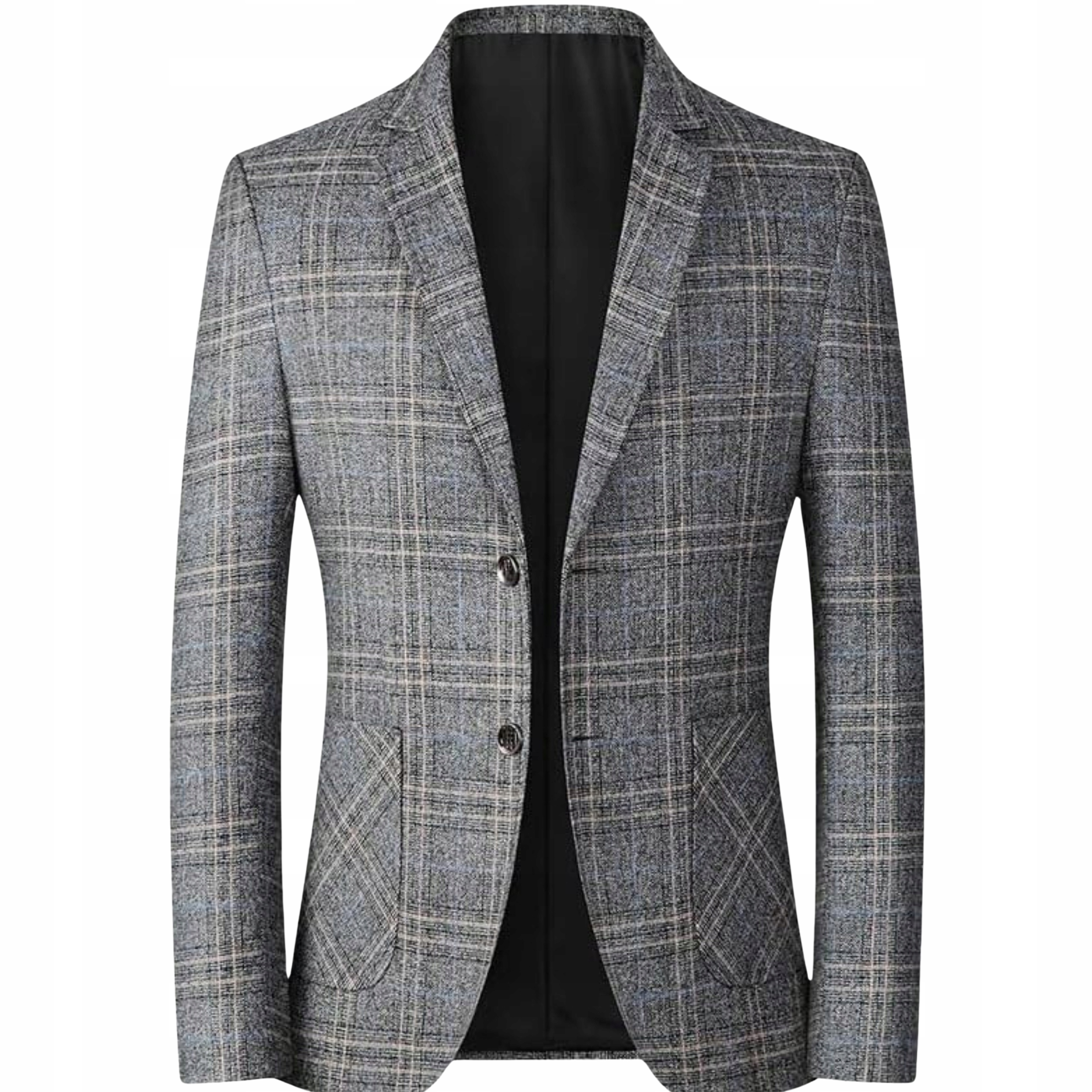Marynarka męska biznesowa w kratę modna jednorzędowa marynarka garniturowa