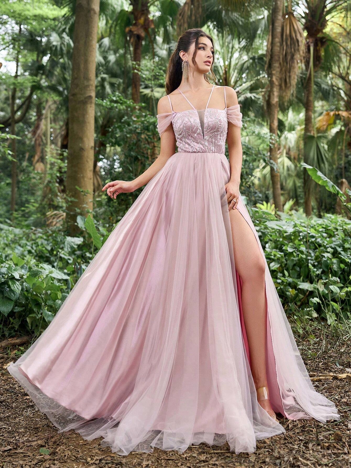 Faeriesty Tylová Šaty Maxi Flitry (XL)