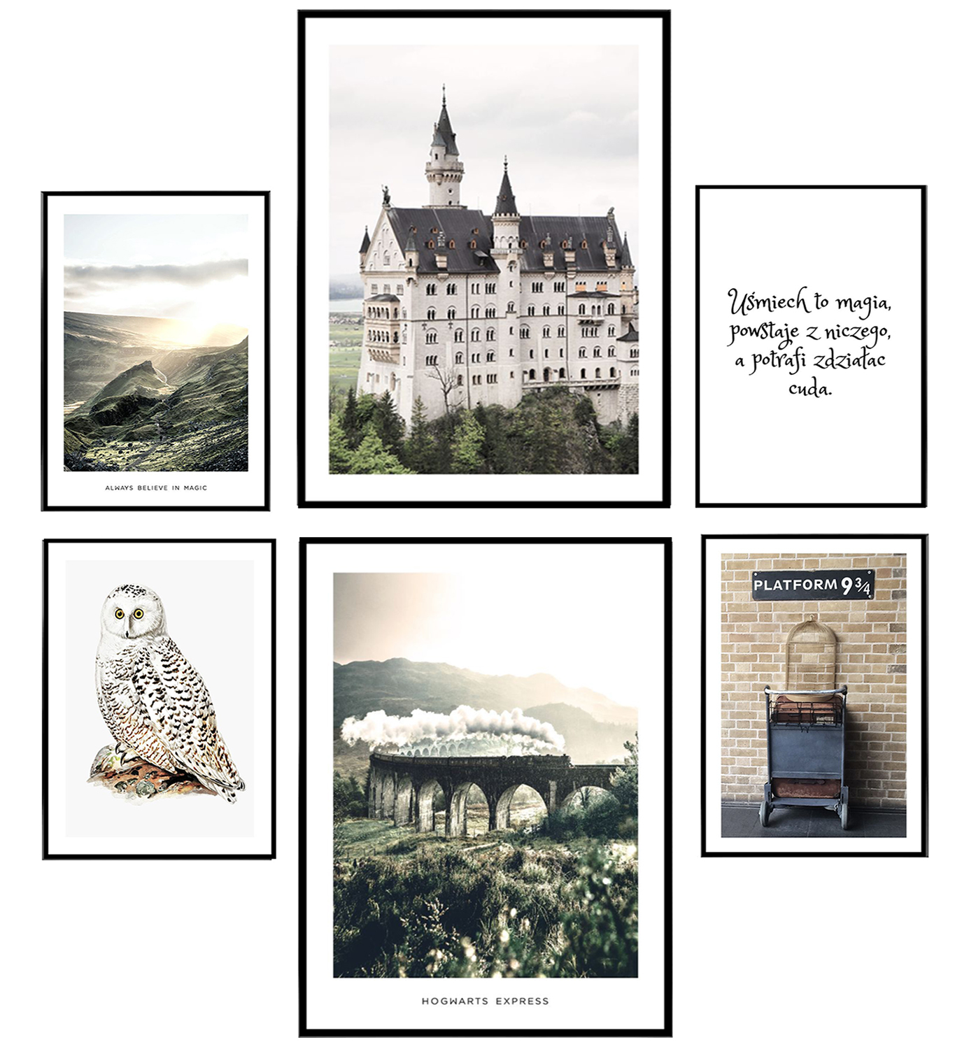 

Plakaty zestaw Harry Potter sowa Hogwarts Express