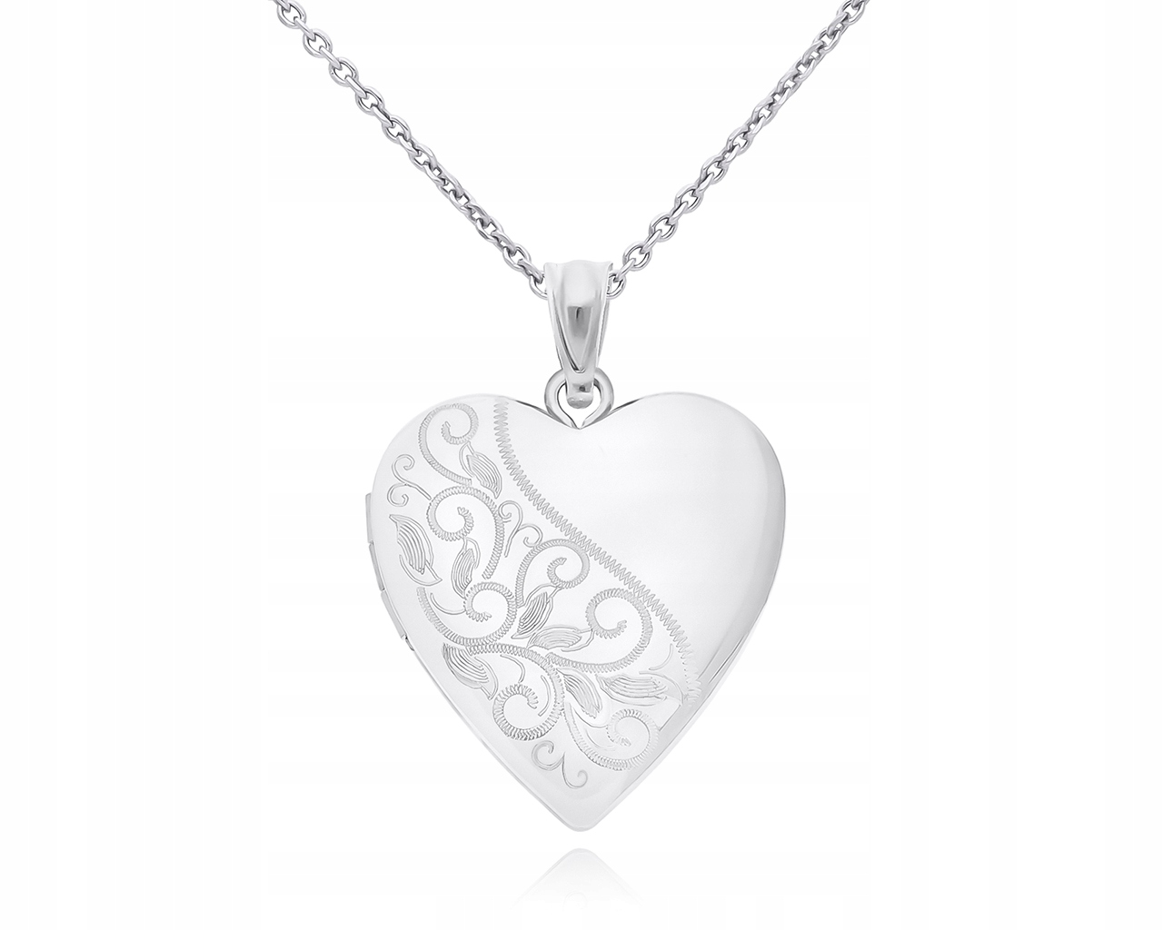 Strieborný náhrdelník s puzdrom na fotografie srdce + gravír pr.925 d.50 cm