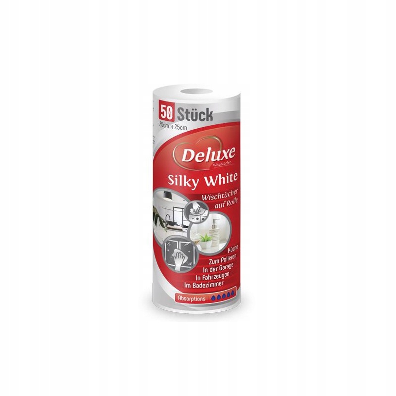 

Deluxe Silky white ścierka na rolce 50 szt chłonna