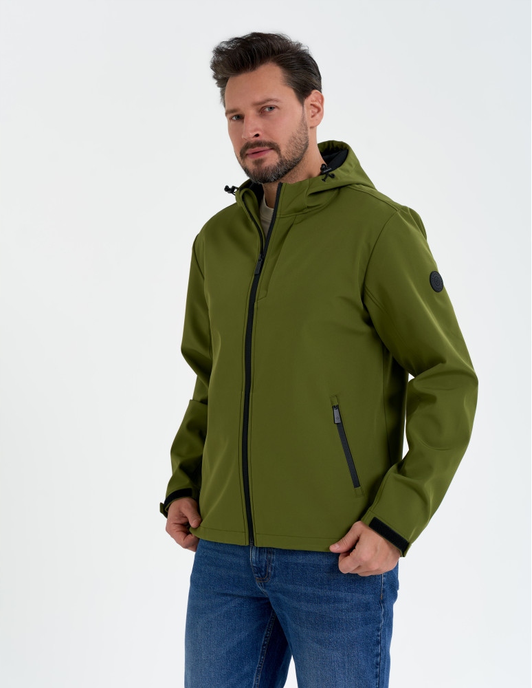 Pánská Softshellová Přechodová Bunda Proti Dešti Jarní Zelená XXL