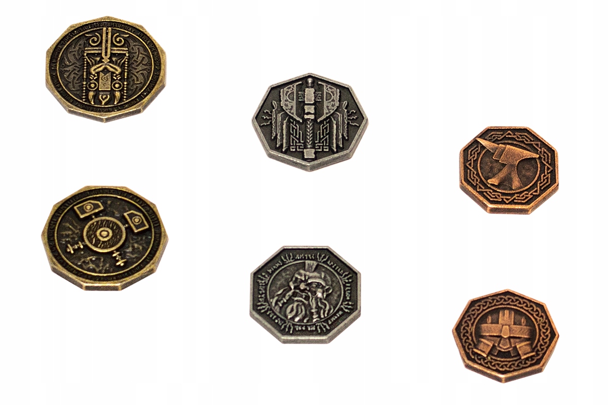 ZESTAW 9 KRASNOLUDZKICH METALOWYCH MONET LARP RPG Nazwa Zestaw 9 Krasnoludzkich Metalowych Monet