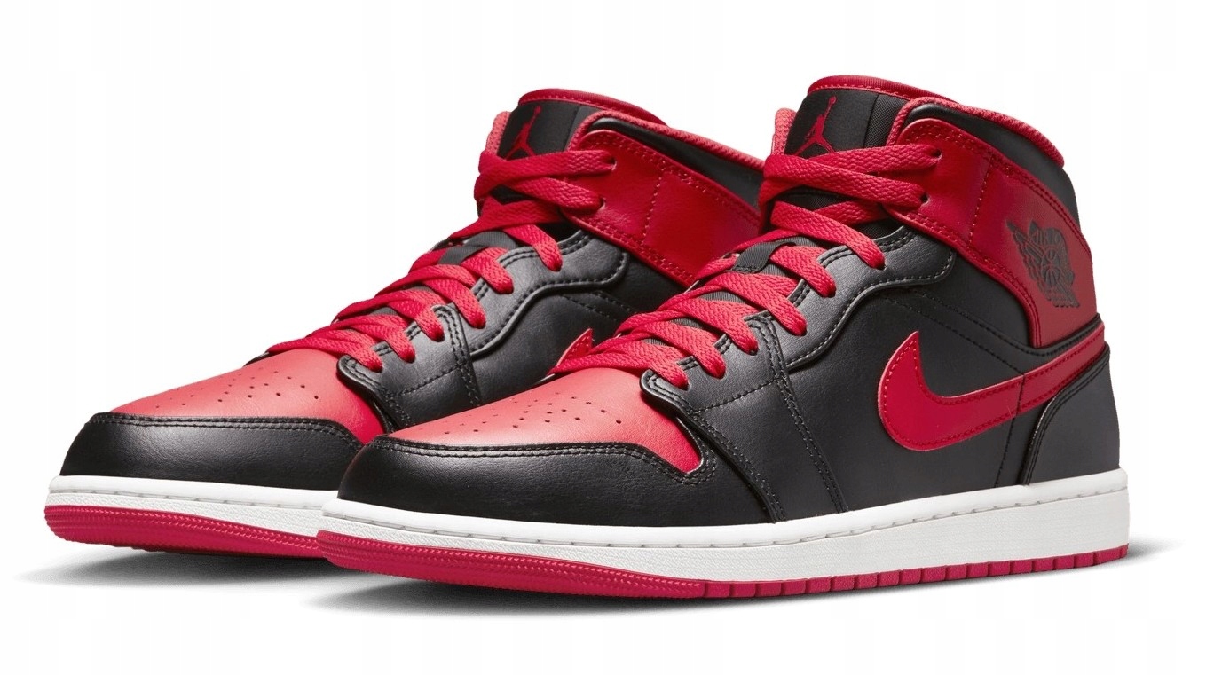 Nike Air Jordan 1 MID DQ8426-060 černo-červené kožené 51,5