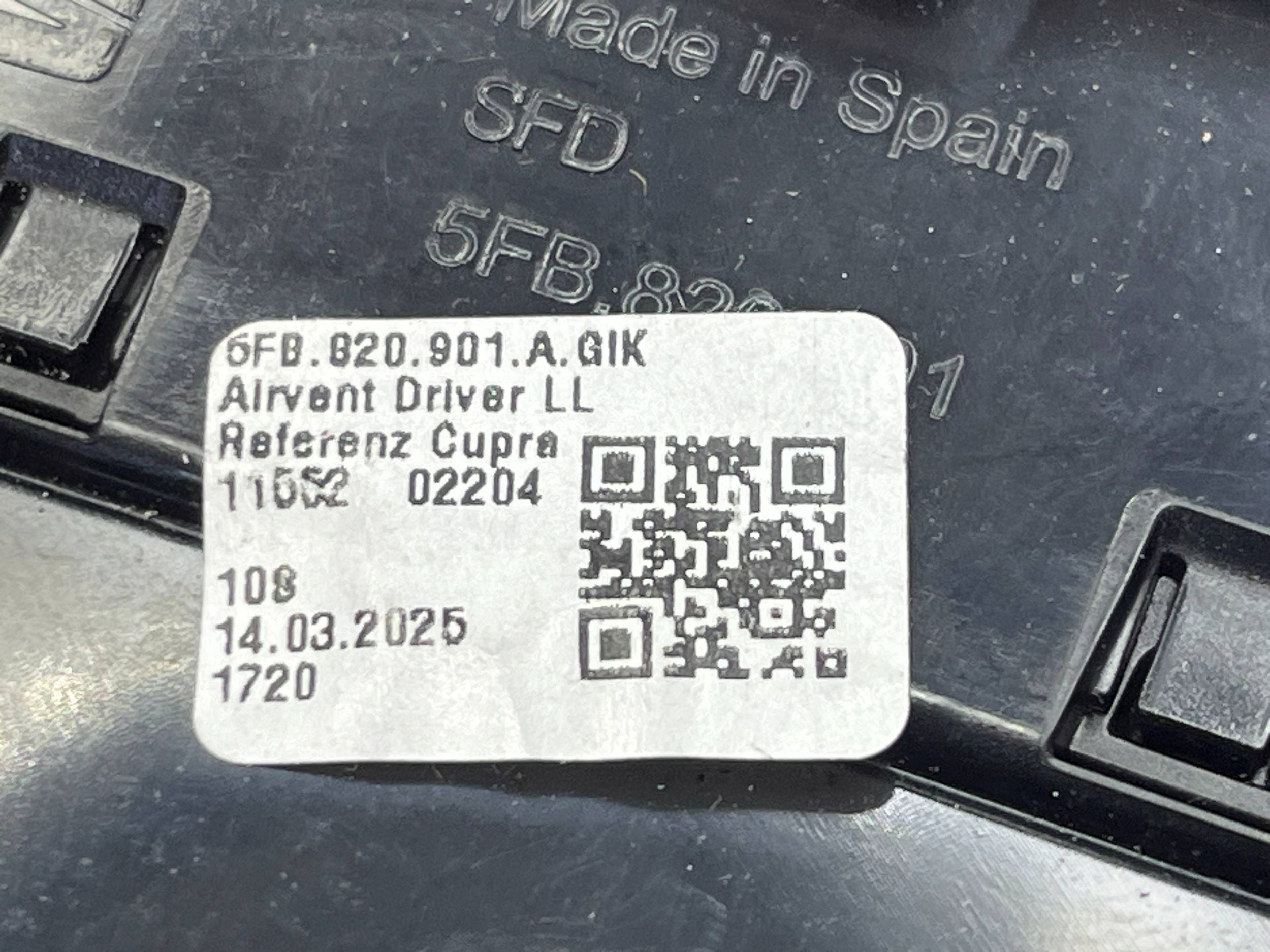 grid air conditioning devices original Seat Leon IV 5FB820901A