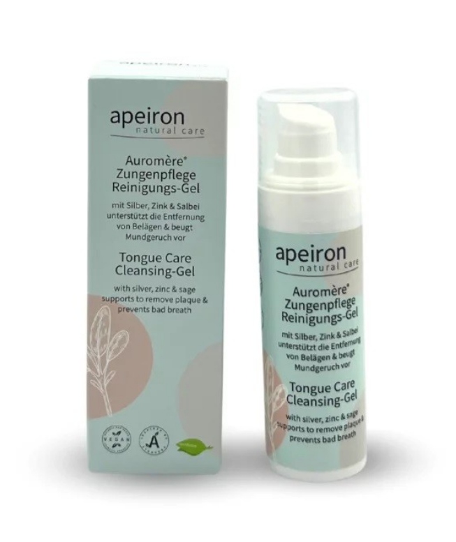 Żel do czyszczenia języka Auromère, bez fluoru, 30 ml, Apeiron