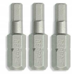 

Końcówki wkrętakowe Hex H3x25mm 3szt blister Dedra