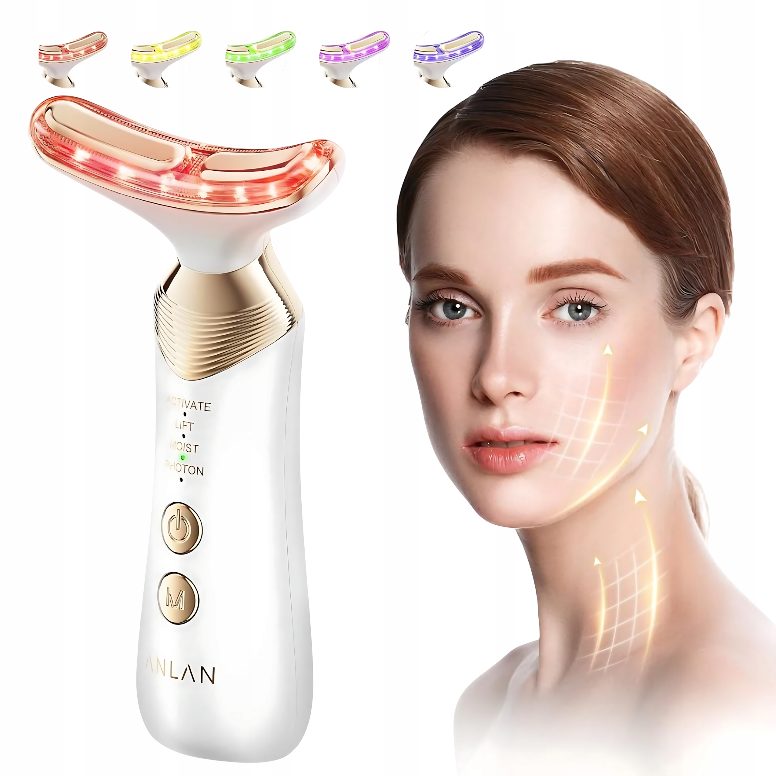Elektrický Masér Ems na krk a obličej Anlan Světlo Led Bezdrátové